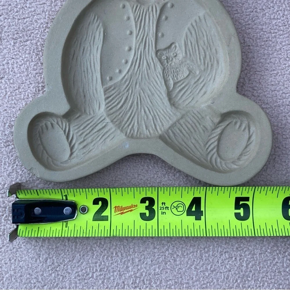 NEW Vintage Brown Bag Cookie Art Shortbread Mold 80s Dessert Teddy Bear Granny